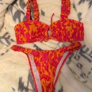 Vibrant Pink and Orange  Swim Set